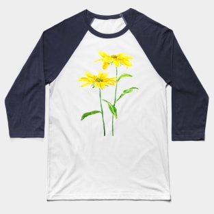 2 yellow Jerusalem daises watercolor Baseball T-Shirt